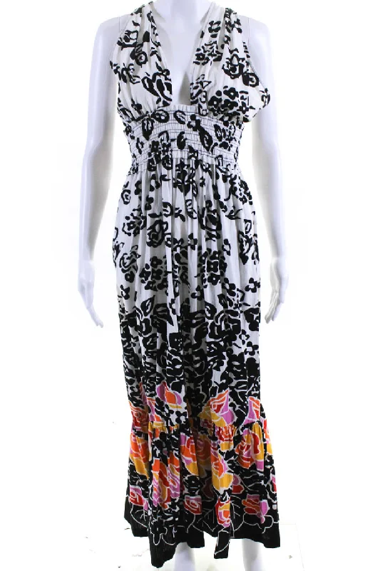 Fashion For Every Occasion Plenty Women's V-Neck Sleeveless Smocked Tiered Floral Maxi Dress