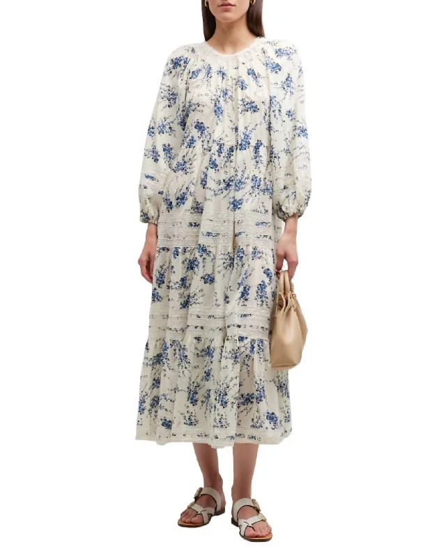 Save On Inspired Styles The Hideaway Dress In Blue Jasmine Floral