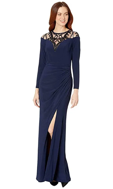 Wardrobe Essentials Adrianna Papell - AP1E206953 Embellished Long Sleeve Sheath Dress