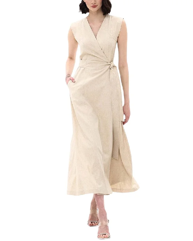 Lighten Up With Nordic Styles BGL Linen-Blend Midi Dress