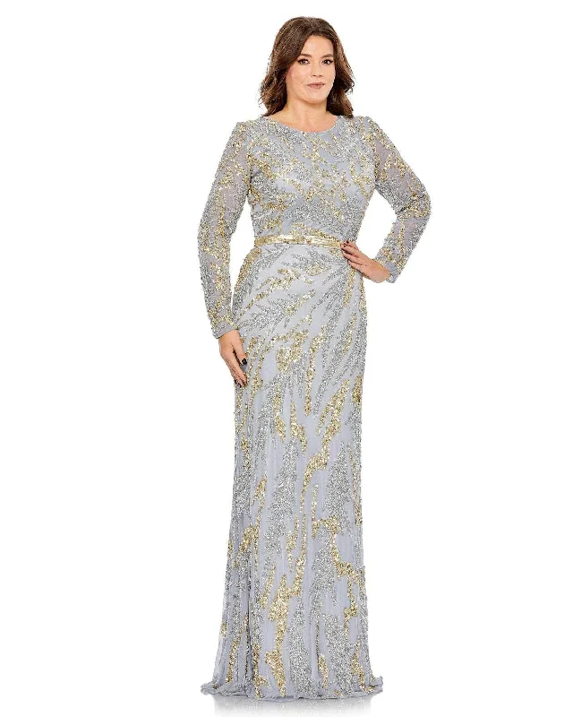 Spring Wardrobe Mac Duggal 5358 - Long Sleeve High Neckline Embellished Dress