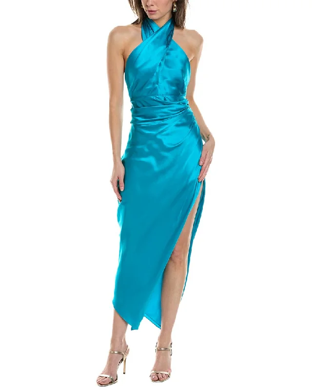 First Order Discount THE SEI Halter Silk Maxi Dress