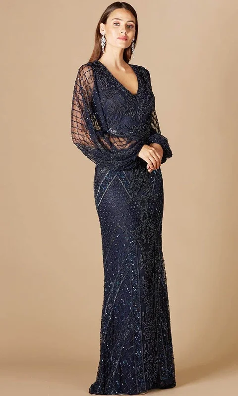 Holiday Sale Lara Dresses 29366 - Long Sleeve Fringed Beads Formal Dress