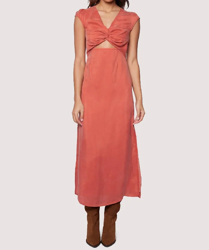 Winter Warm - Up Sale Desert Marigold Maxi Dress In Rust