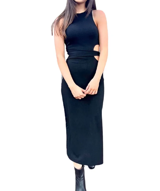 Fashion Sale Cut It Out Midi Dress In Black