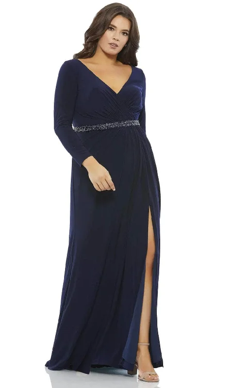 Summer Essentials Mac Duggal 67899 - Long Sleeve V-Neck Evening Dress