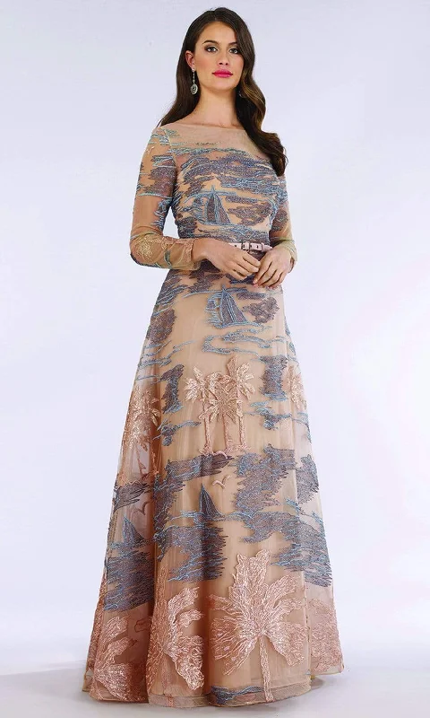 Limited-Time Offer Lara Dresses - 29640 Embroidered Long Sleeve A-line Dress