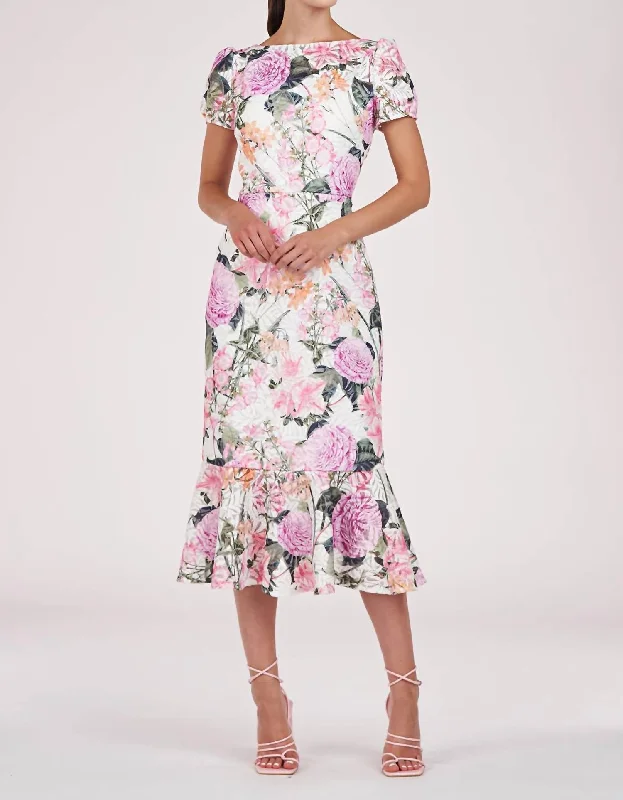 Save Big Fern Lace Tea Dress In Pink Floral