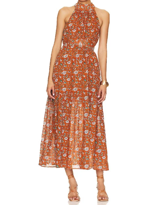 Stylish Savings Wilder Ankle Dress In Terracotta Floral