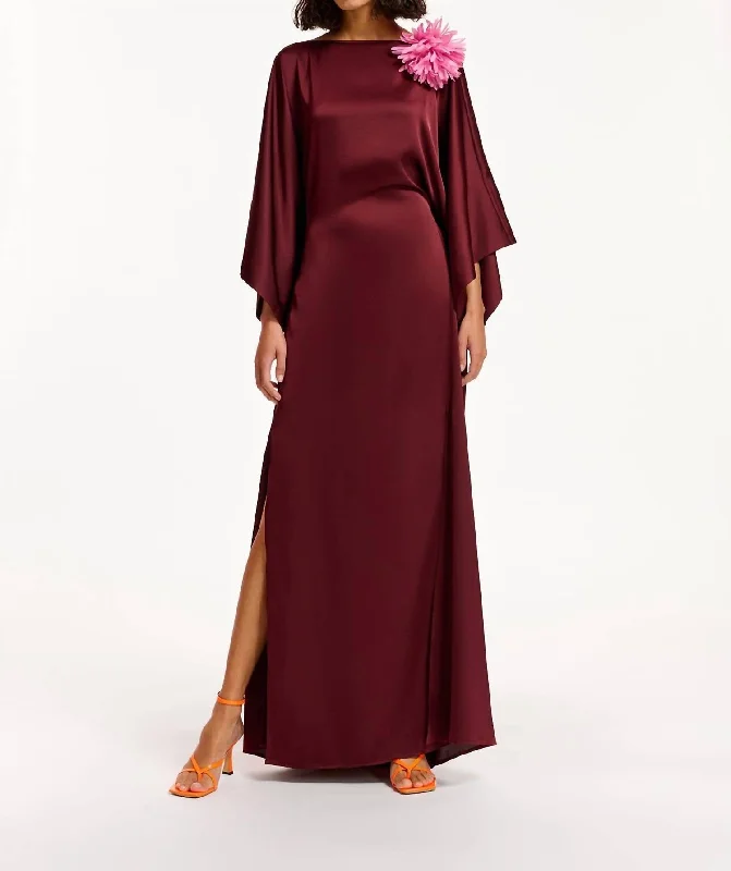 Chic Style Edirlydirl Maxi Dress In Fine Wine