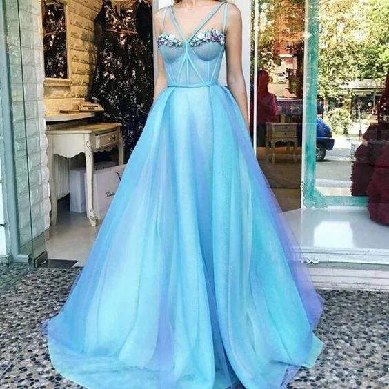 End Of Season Sale Spaghetti Straps Ball Gown, Sweetheart Open Back Evening prom Dress cg3926