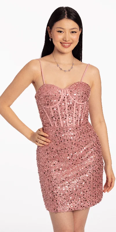 Mother'S Day Special Sweetheart Corset Sequin Bodycon Dress