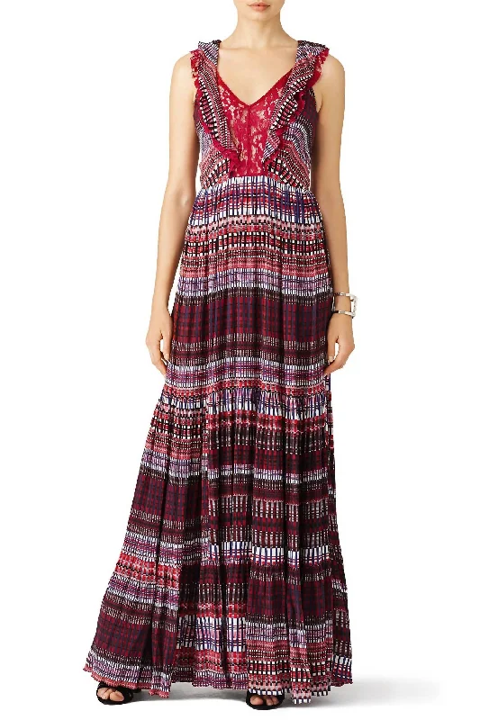 Limited-Time Offer Printed Suzi Maxi Dress In Red