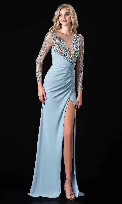 Budget-Friendly Fashion Terani Couture - 2111M5266 Embellished Long Sleeve Sheath Dress