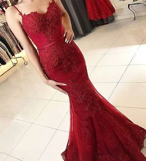 Discounts On Casual Weekend Styles burgundy lace sweetheart mermaid appliques prom evening gown cg2512