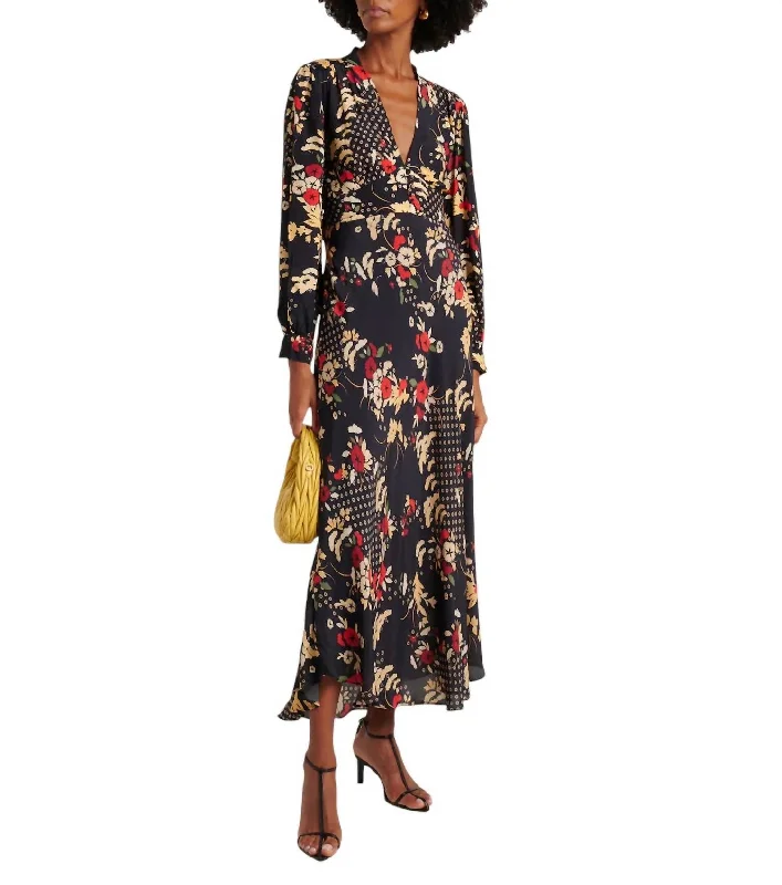 Limited Quantities Trula Dress In Star Floral Black