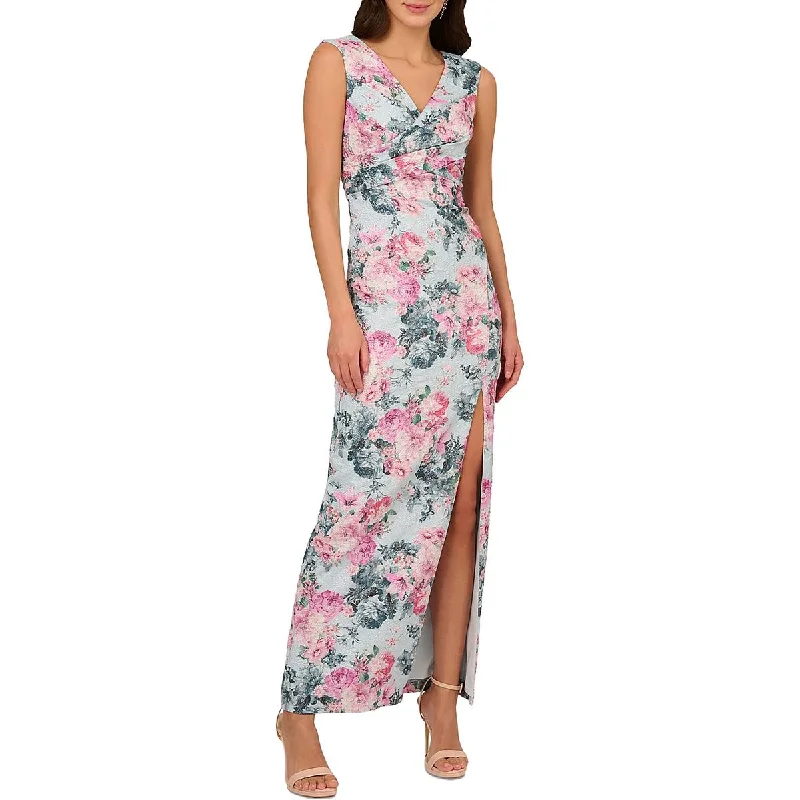 Chic Styles Womens Jacquard Floral Evening Dress