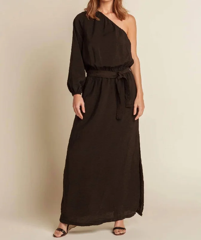 Hot Styles One Shoulder Maxi Dress In Black