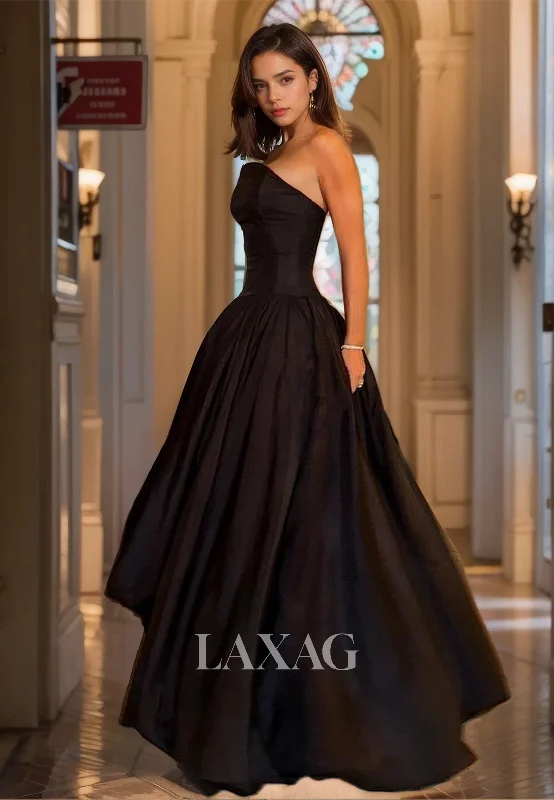 Latest Trends Tube Top Off-Shoulder Satin A-Line Prom Dress Pleated Floor-Length Sheath Long Party Gowns