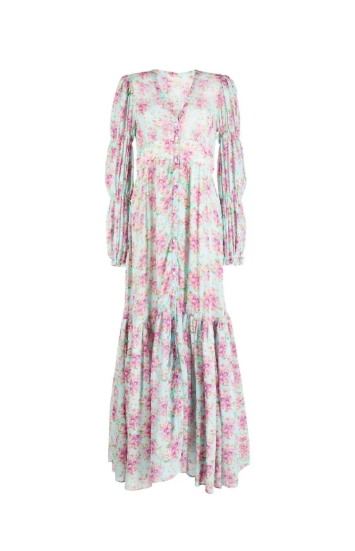 Lighten Up With Nordic Styles Georgette Maxi Dress In Summer Flowers