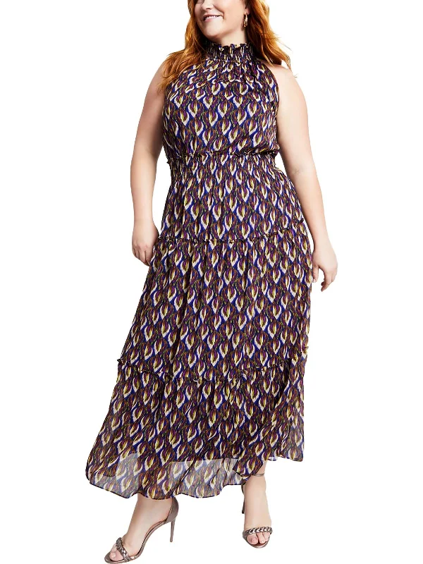 Latest Fashion Plus Womens Tiered Polyester Maxi Dress