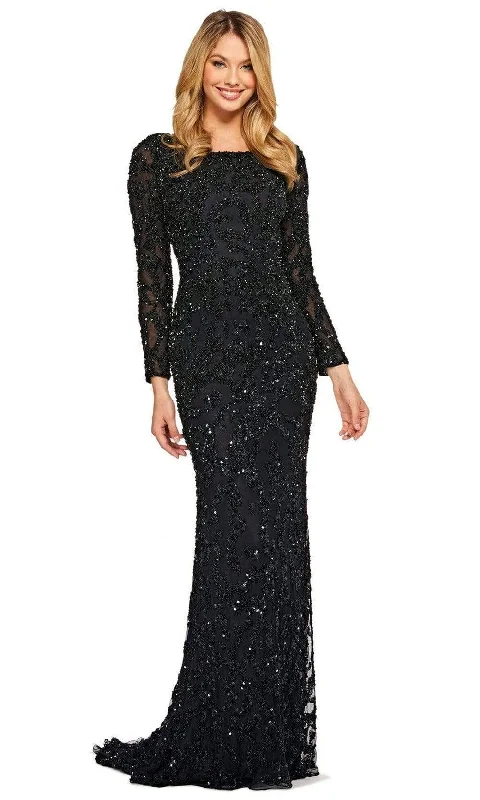 Great Prices On Feminine Styles Sherri Hill - Long Sleeve Fitted Sheath Dress 53670 - 1 pc Gold In Size 4 Available