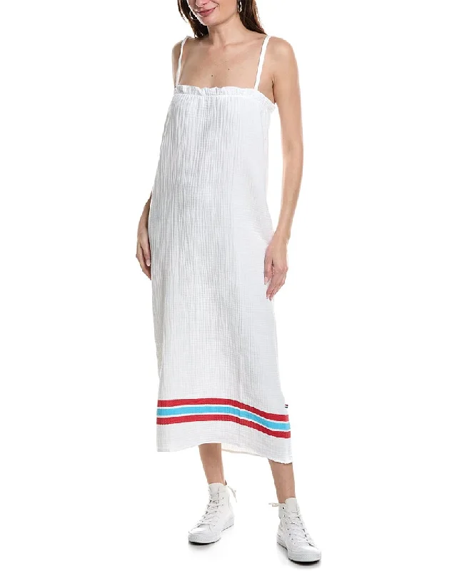 Spring Wardrobe Sol Angeles Crepe Stripe Paperbag Maxi Dress