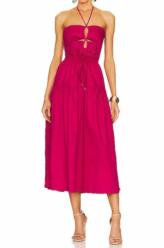 Fashion For Every Occasion Malwa Maxi Dress In Hot Pink