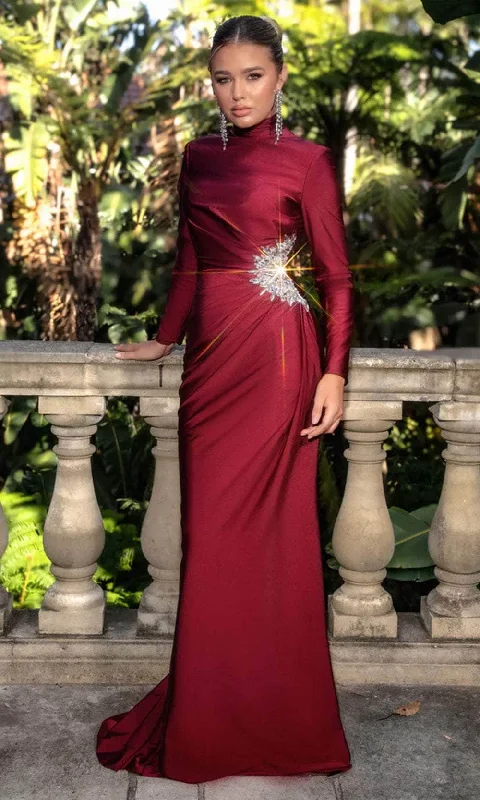 Spring Fling Sale Portia and Scarlett PS24740 - Long Sleeve High Neck Prom Dress