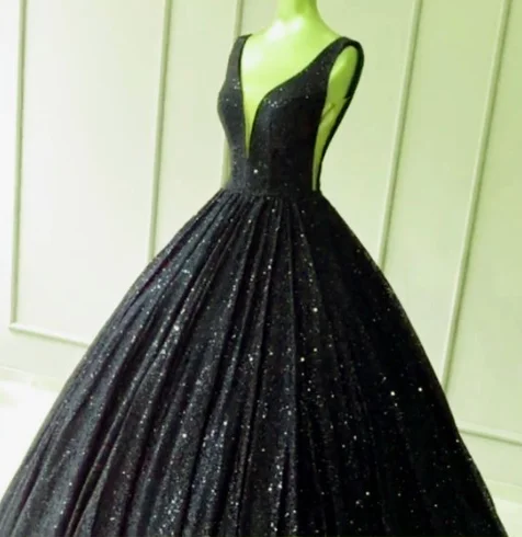 Chic Styles black sequin prom dresses floor length ball gown cg3481