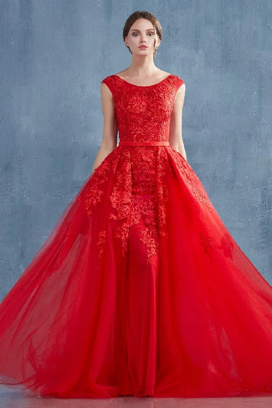 Fashion Sale Andrea & Leo CDA0257 Rouge Lace Portrait Long Prom Gown