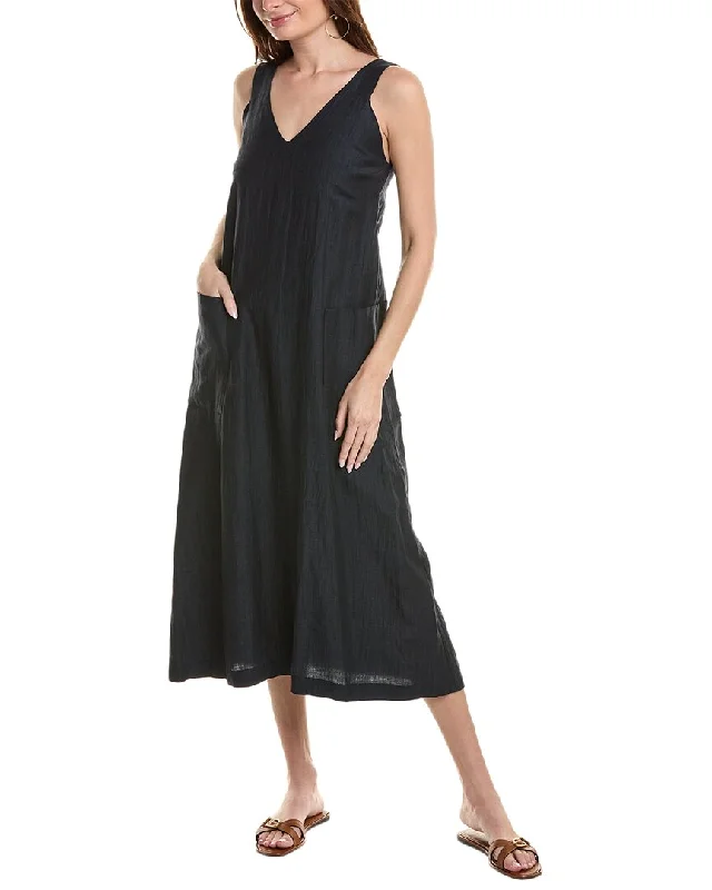 Summer Essentials Alpha Studio Long Linen-Blend Maxi Dress