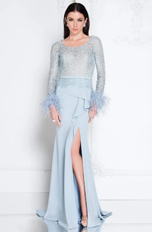 Fashion For Every Occasion Terani Couture - 1811M6568 Embellished Long Sleeve Sheath Dress