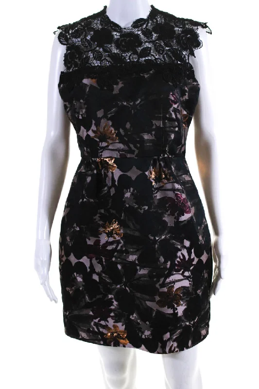 Unbeatable Prices Trina Turk Womens Black Floral Priceless Dress