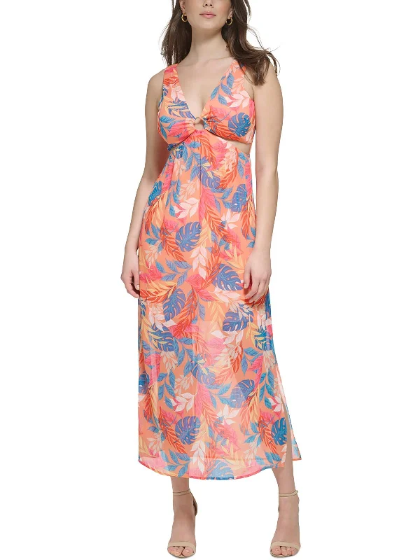 Hot Styles Womens Printed Chiffon Maxi Dress