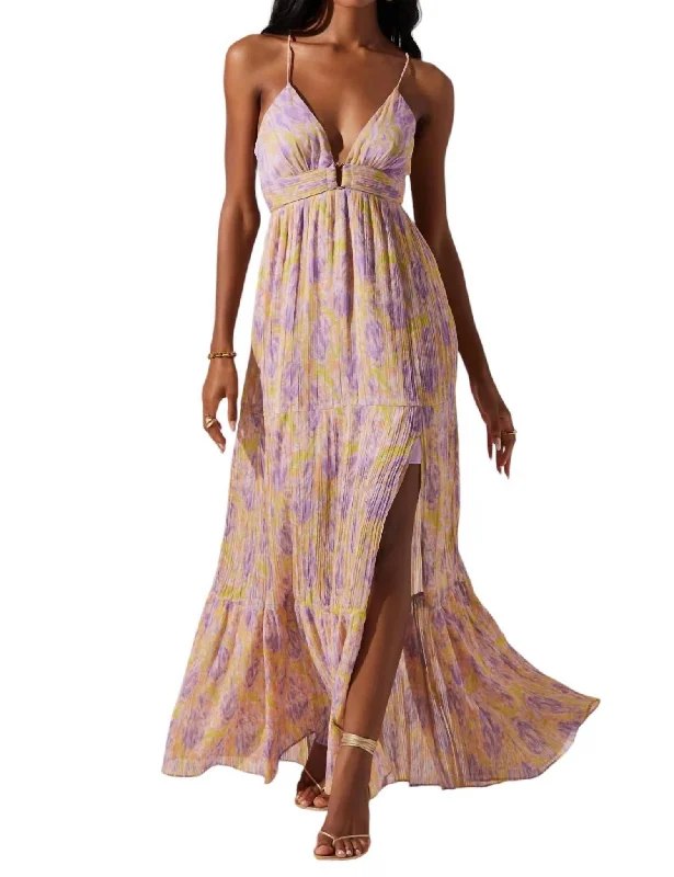 Clearance Event The Label Minari Maxi Dress In Purple Lime Floral