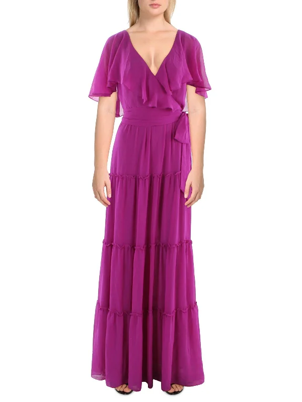 Fashion Sale Womens Chiffon Tiered Maxi Dress