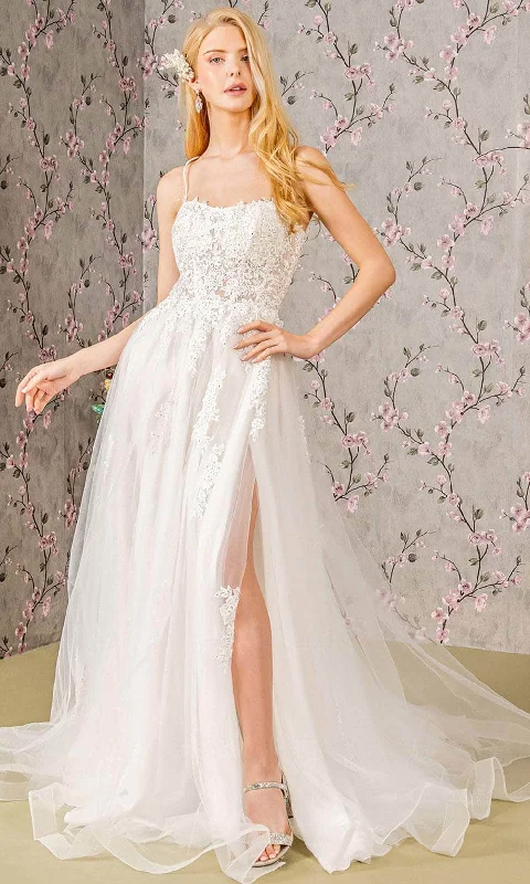 Limited-Time Offer GLS by Gloria Bridal GL3417 - Embroidered Straight Across Wedding Gown