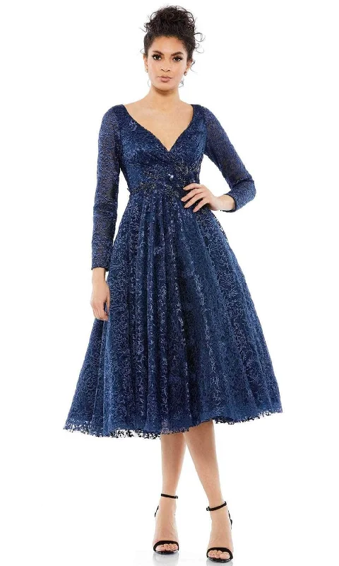 Exclusive Sale Mac Duggal 11218 - Long Sleeve Lace Cocktail Dress