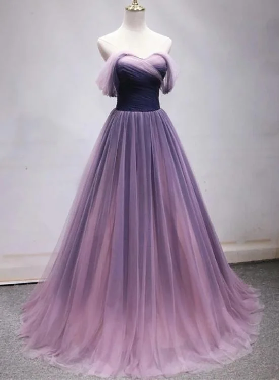 Trend Alert Beautiful Tulle Gradient Long A-Line Formal Dress, Sweetheart Party prom Gown cg3166