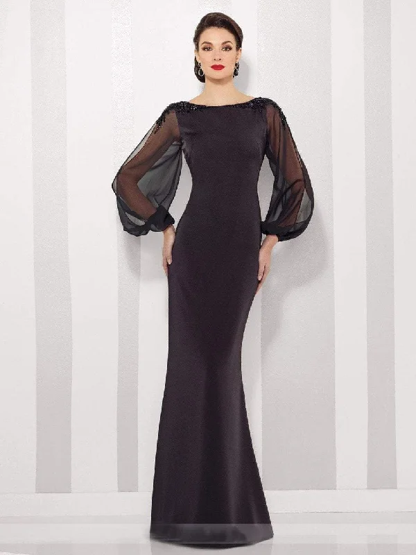 Clearance Event Mon Cheri - 216680 Long Sleeve Bateau Sheath Dress