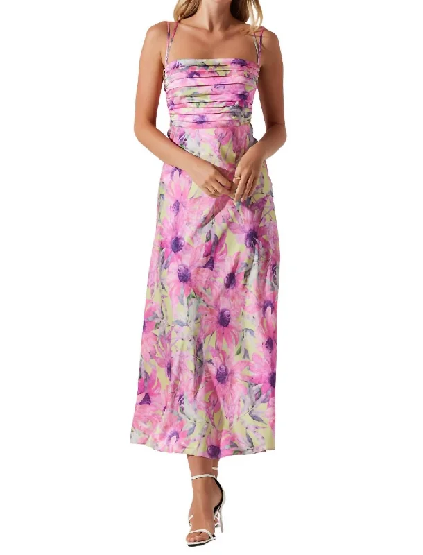 Last Chance Sale Antlia Dress In Pink Lime Floral