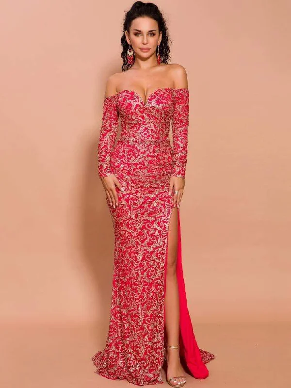 Father'S Day Deals Off Shoulder Evening Gown Maxi Dress