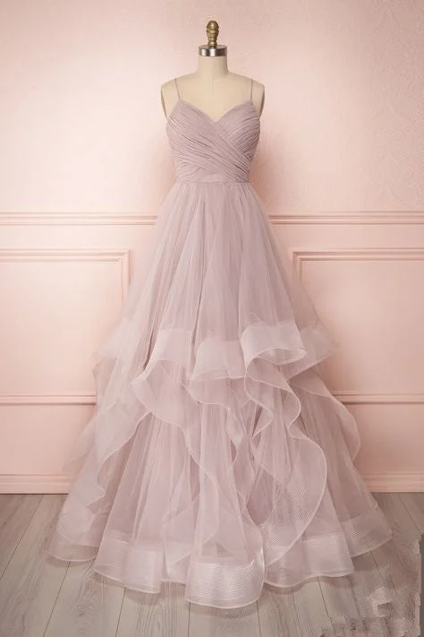 Save Big Pink Tulle A Line Prom Dress , Charming Prom Gown  cg2611