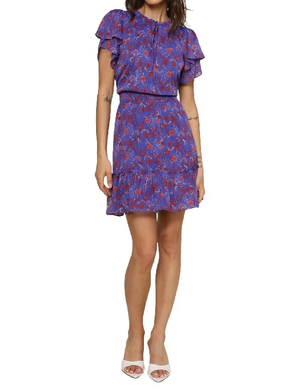 Best-Sellers Harlann Floral Mini Dress In Blue/red