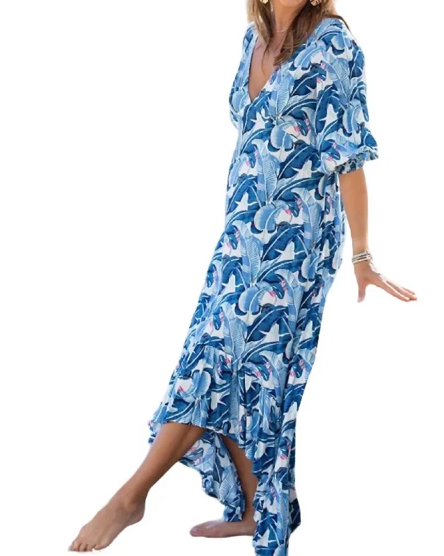 Flash Deals Saline Maxi Dress In Cobalt Tropical