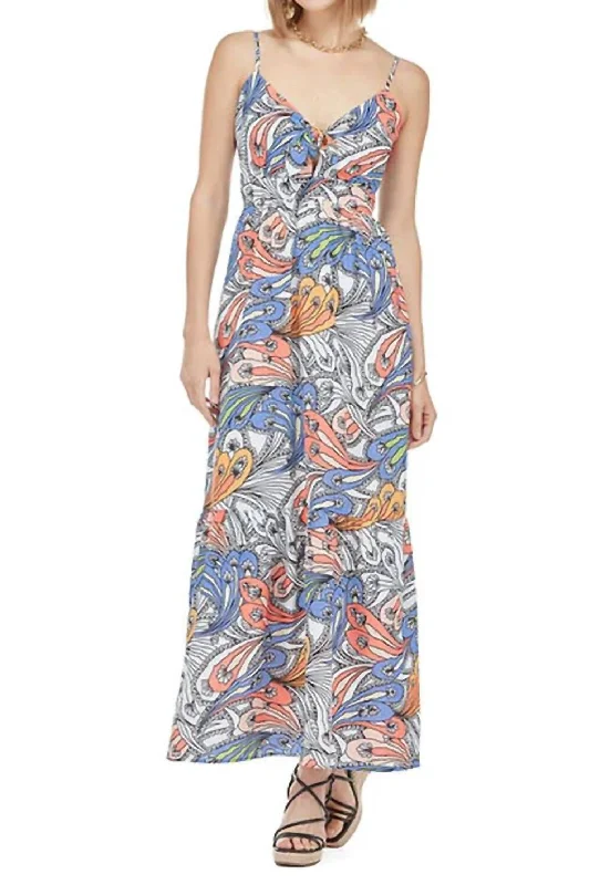 Unbeatable Prices Tie Front Maxi Dress In Floral Path