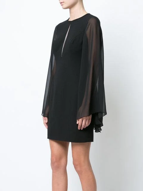 Fashion-Forward Aidan Mattox - MN1E201304 Sheer Long Sleeve Jewel Sheath Dress