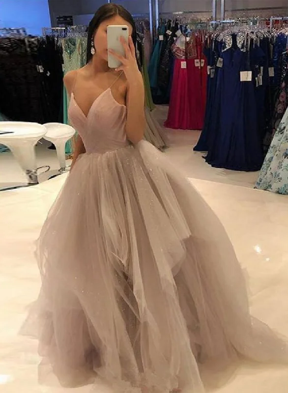 Seasonal Fashion Stylish v neck tulle long prom gown, evening dress cg1372