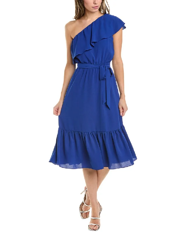 Budget-Friendly Fashion London Times One-Shoulder Midi Dress